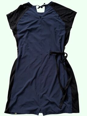 Smartwool Merino Sport Short Sleeve Dress Tie Waist Navy Black